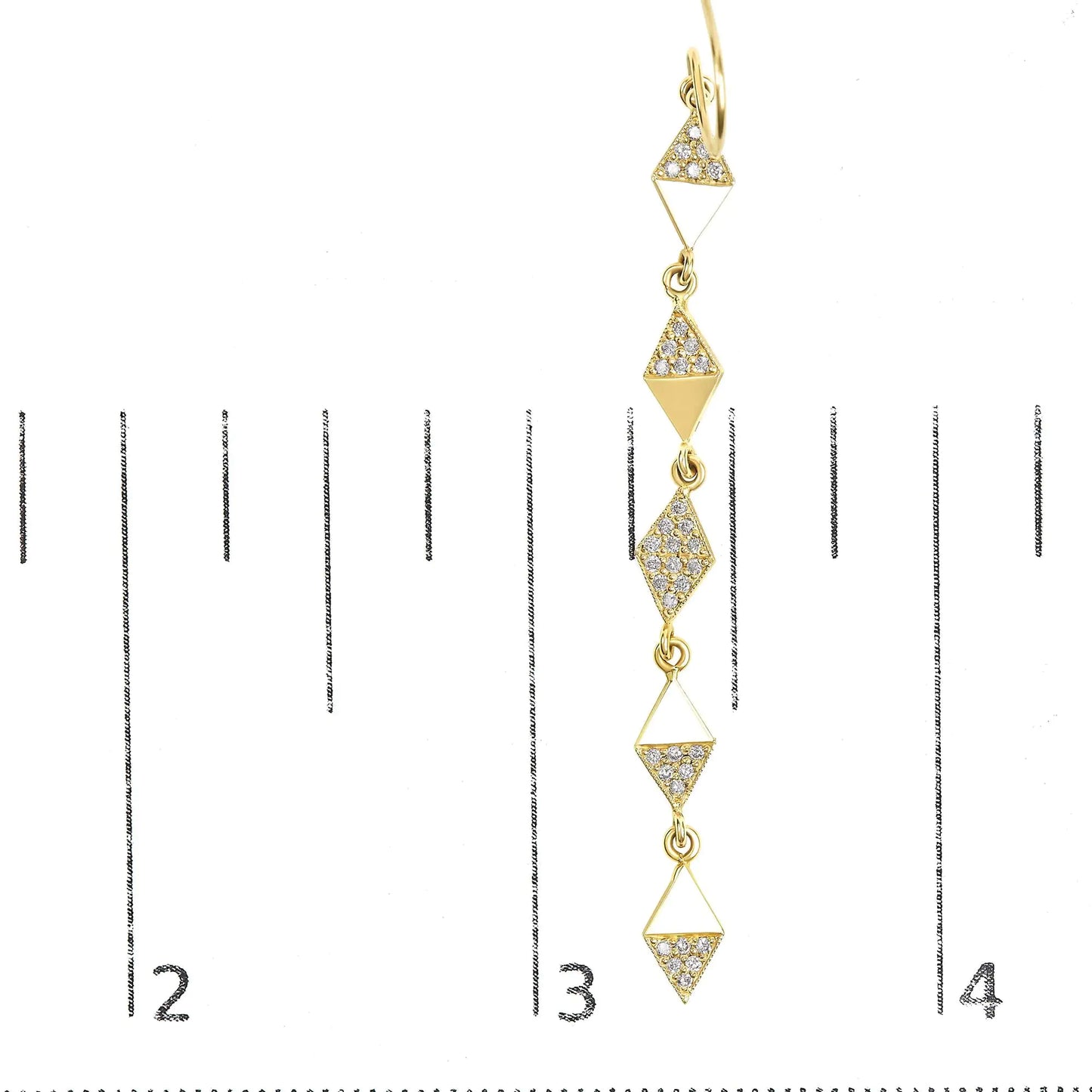 Aretes colgantes con forma de cometa de oro amarillo de 14 quilates con diamantes de 1/3 quilates (color HI, claridad SI2-I1)