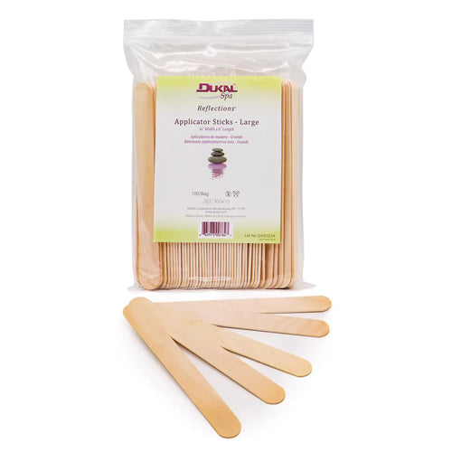 Dukal Large Wooden Wax Sticks - Body Hair Removal Applicator for Waxing, ¾” x 6” (Pack of 100) 100 Count (Pack of 1)