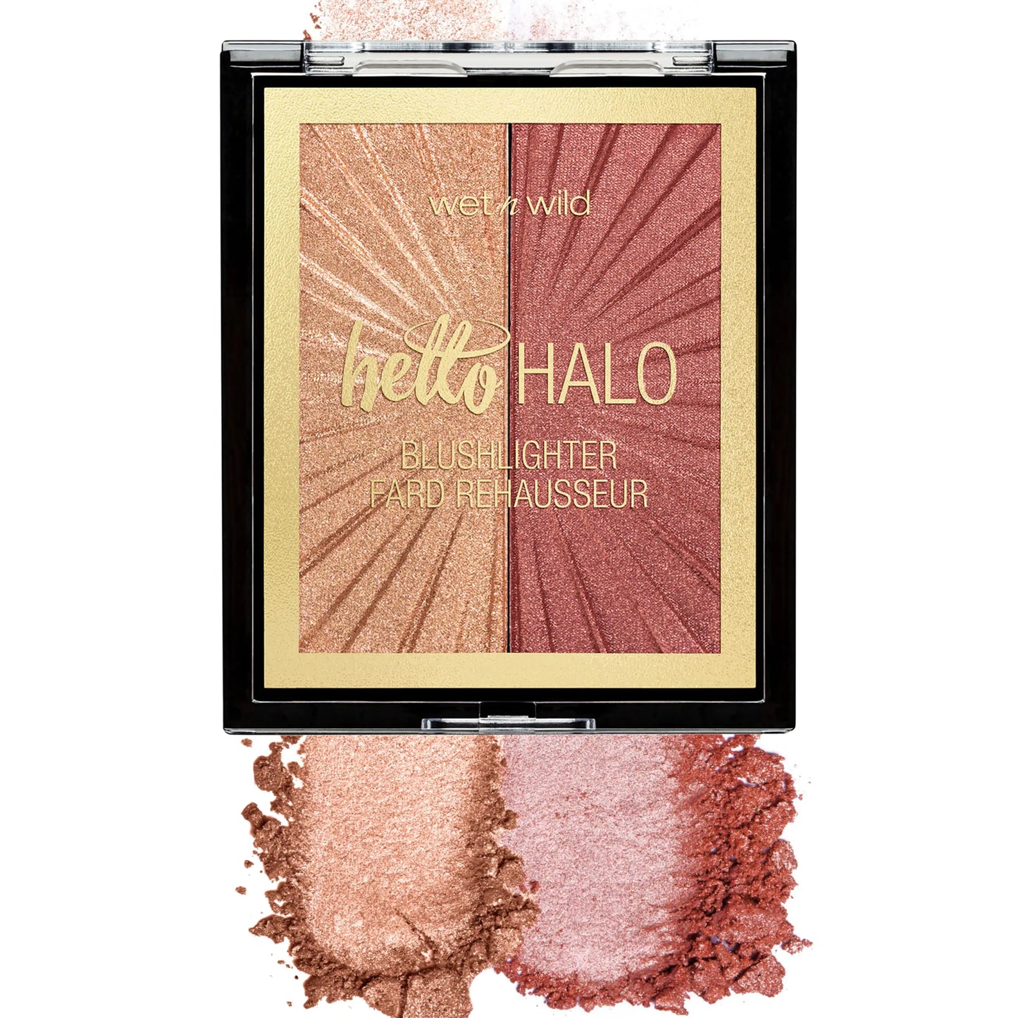 Wet n Wild MegaGlo Blushlighter, Blendable Blush &amp; Highlighter-sett, skinnende metallisk finish, Flash Me 3 - Flash Me 0,35 ounce (pakke med 1)