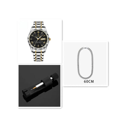 Men's Waterproof Double Calendar Luminous Quartz Watch