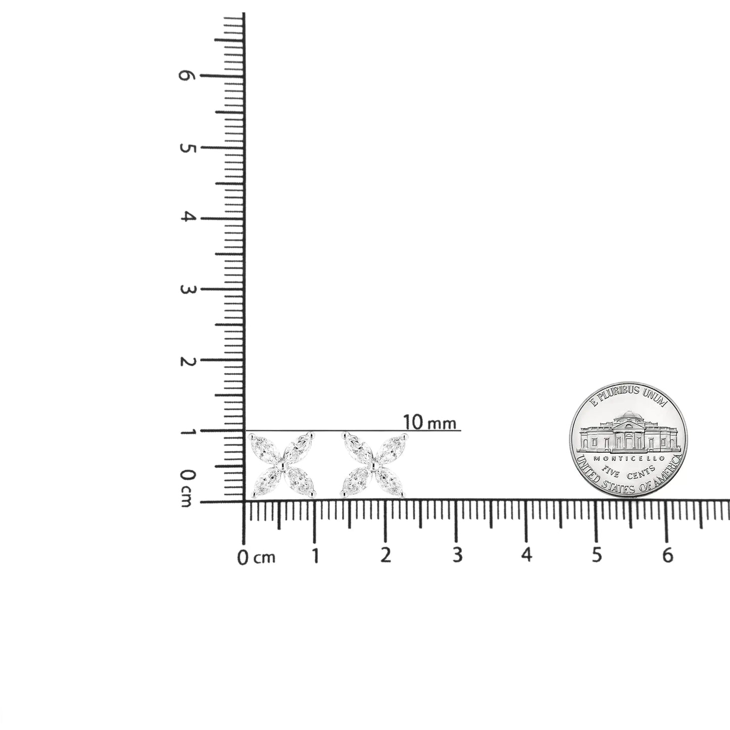 14K valge kullaga 1,0 Cttw Marquise Diamond 8 kivist lillelised lehtedega kõrvarõngad (HI värv, SI2-I1 selgus)