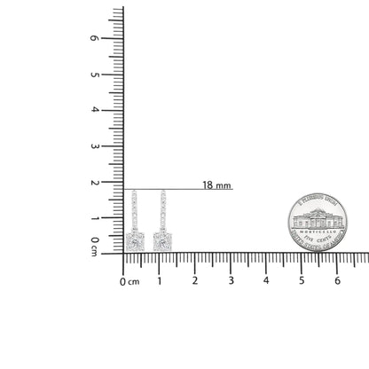 14K valge 1/2 Cttw ümmargune teemant Halo rippuv konksuga kõrvarõngas – (HI Color, SI2-I1 Clarity)