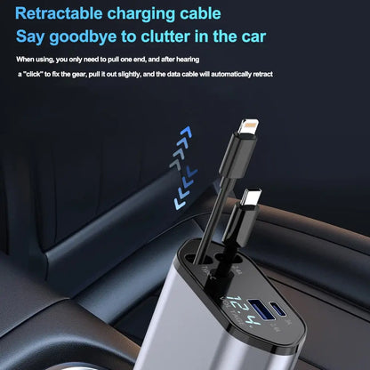 Cargador retráctil para coche con cable