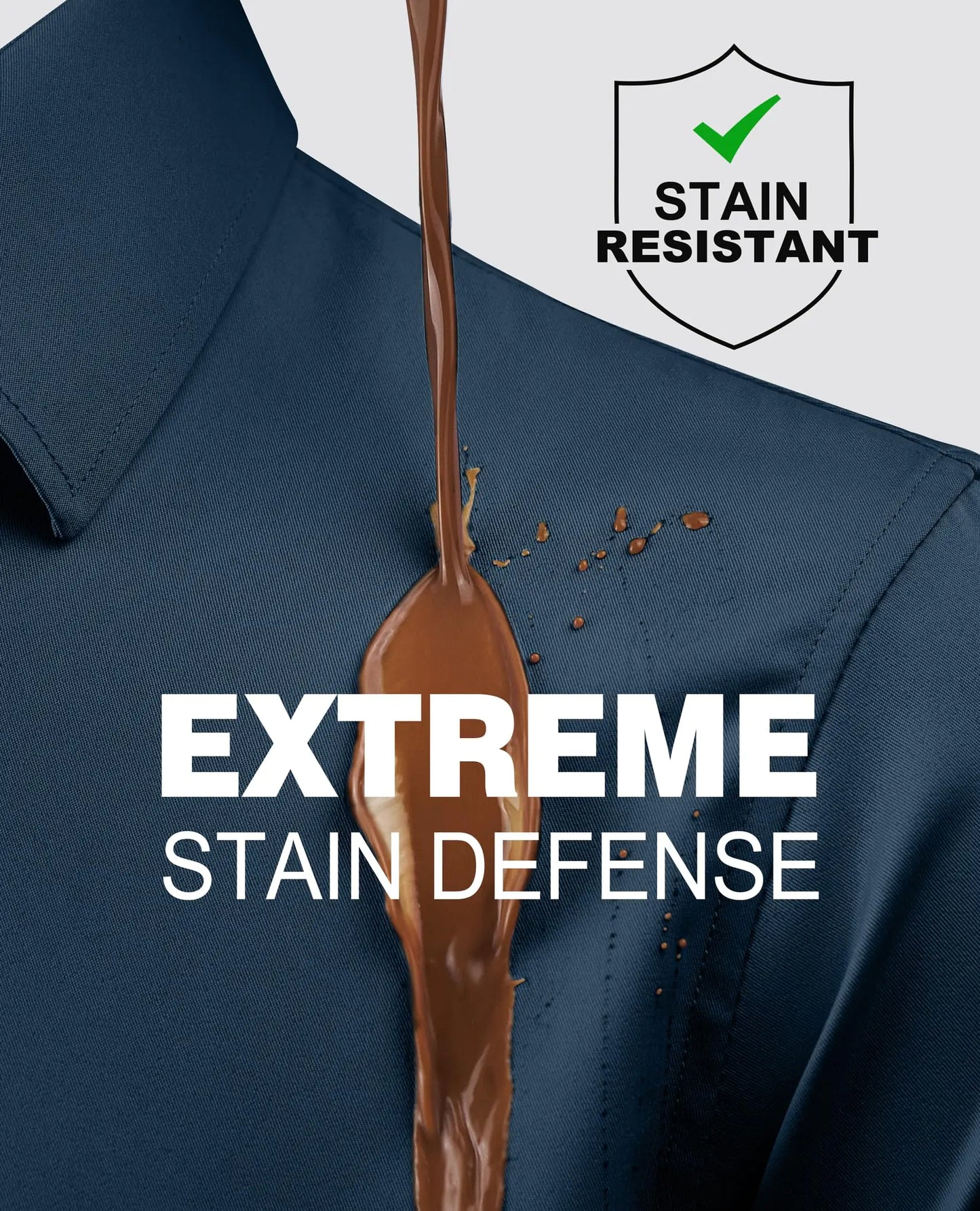 Alimens & Gentle Stain Sheild Dress Shirts for Men Slim Fit Mens Dress Shirts Long Sleeve Button Down Shirt Men Shirts Slim Fit Dress Shirts for Men Medium Light Navy