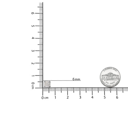 10K 白金 3/4 克拉公主方钻石复合开口框耳钉（IJ 颜色，I1-I2 净度）