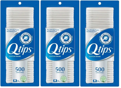 Q-tips Cotton Swabs, 500 Count (Pack of 3) Pack of 3