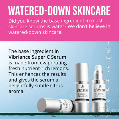 Vibriance Super C-serum for moden hud, laget i USA, alt-i-ett-formel fukter, strammer, løfter, glatter, retter seg mot aldersflekker, rynker, vitamin C-serum; 1 fl oz - pakke med 2 1 Fl oz (pakke med 2)