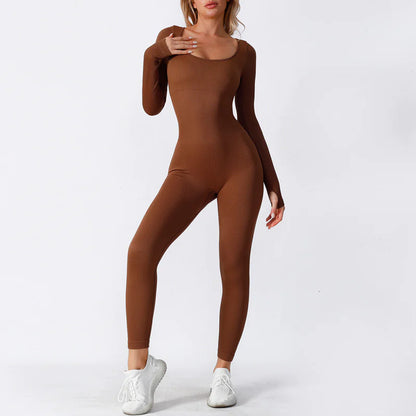 Seamless Yoga Jumpsuit Long Sleeve