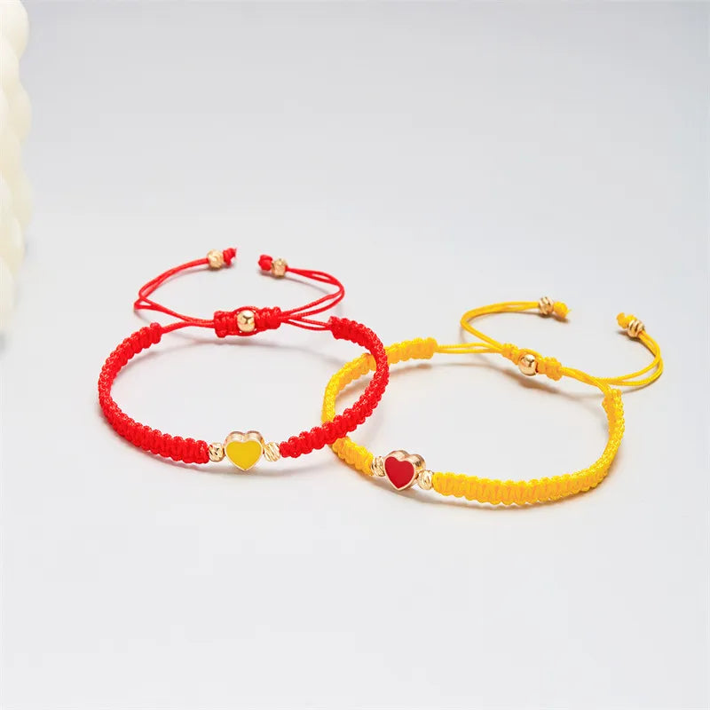 Heart-Shaped Woven Couple Bracelet