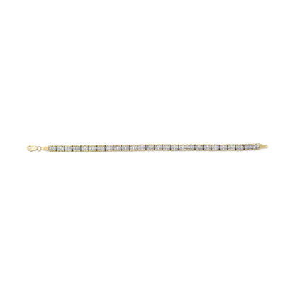 10K Yellow Gold 1.00 Cttw Round-Cut Diamond Link Bracelet (I-J Color, I3-Promo Clarity) - Size 7"