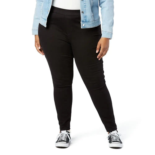 Signatur av Levi Strauss &amp; Co. Gold Dame Totally Shaping Pull-on Skinny Jeans (tilgjengelig i Plus Size) 18 Long Noir