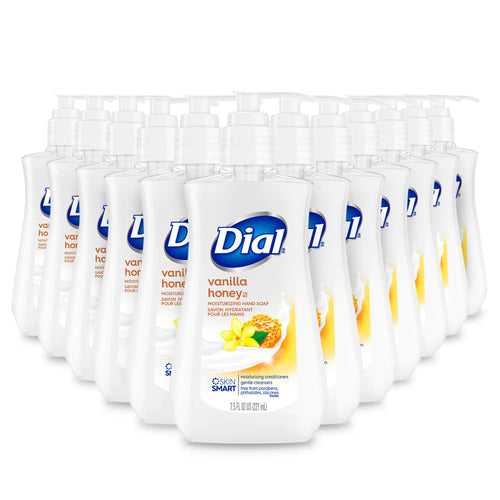 Dial Liquid Hand Soap, Vanilla Honey, 7.5 fl oz, Pack of 12 7.5 Fl Oz (Pack of 12)