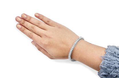 14K hvitt gull 3,00 Cttw Princess-Cut Diamond Link 7,5" armbånd (HI farge, SI1-SI2 klarhet)