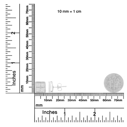 14K hvitt gull 1/2 Cttw Princess Diamond Composite Box Form Milgrain Stud øredobber (HI Color, SI1-SI2 Clarity)