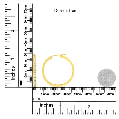 Aros de oro amarillo de 10 quilates con diamantes engastados en canal de 1/2 ct (claridad IJ, color I1-I2)