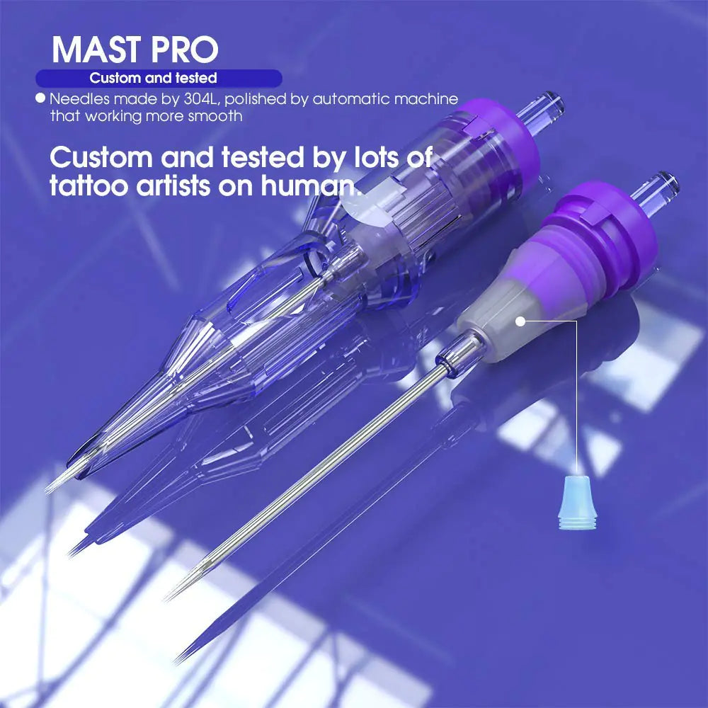 Mast Pro tatoveringskassetter 20 stk engangsnåler rund shader 1211RS engangs tatoveringsnåler