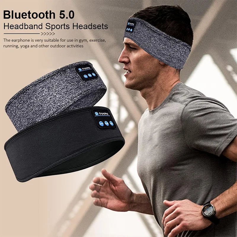 Diadema deportiva Bluetooth con auriculares y antifaz