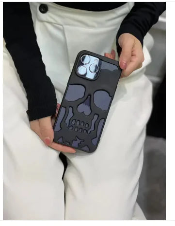 Funda de teléfono con calavera 3D para iPhone