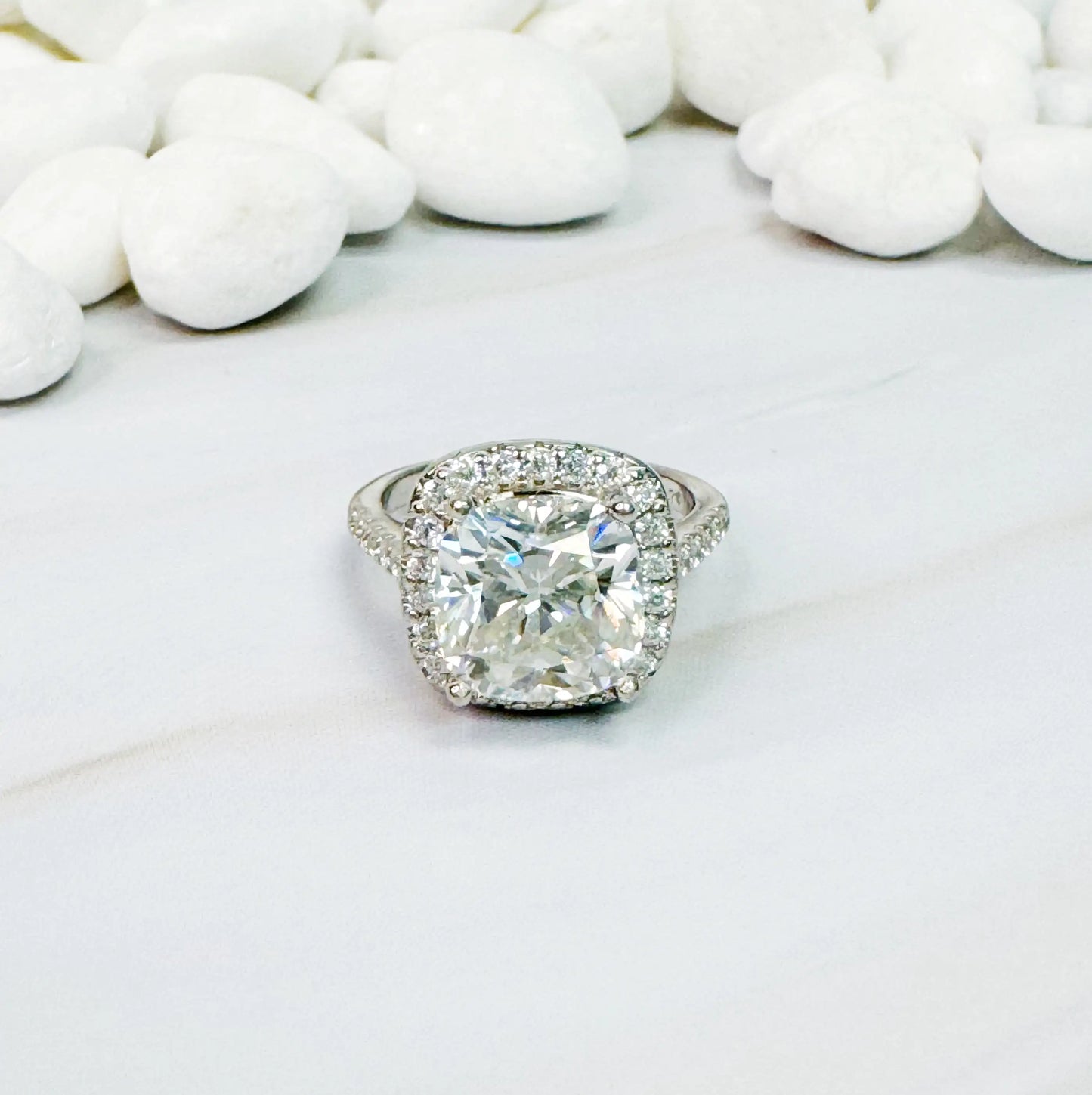 5 Carat Cushion Cut Moissanite Ring