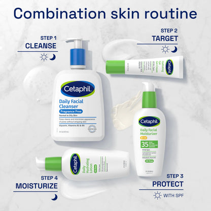 Ansiktsvask fra CETAPHIL, daglig ansiktsrens for sensitiv, kombinert til fet hud, NY 16 oz, parfymefri, skånsom skummende, såpefri, hypoallergen uparfymert 16 Fl Oz (pakke med 1)