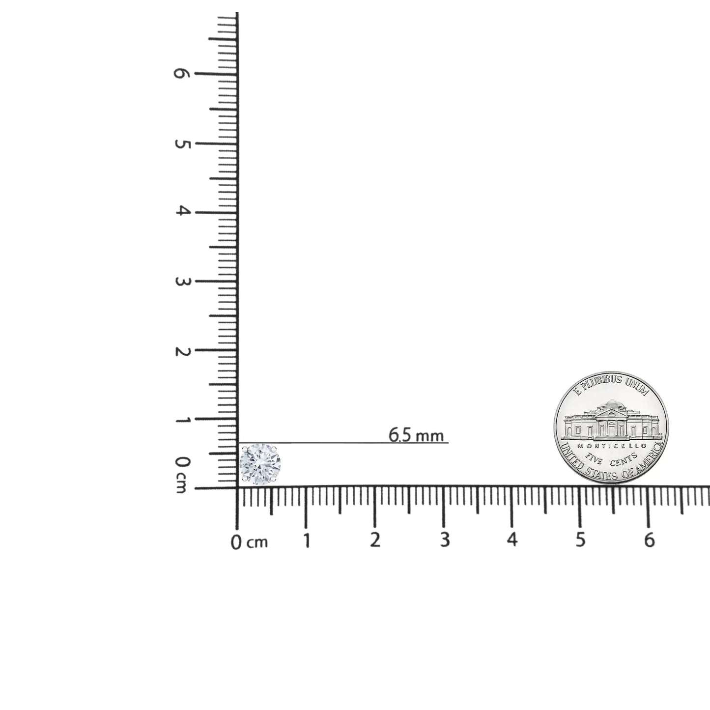 14K 白金 2.00 克拉实验室培育圆形明亮式切割钻石经典 4 爪耳钉，带螺丝背（FG 颜色，VVS2-VS1 净度）