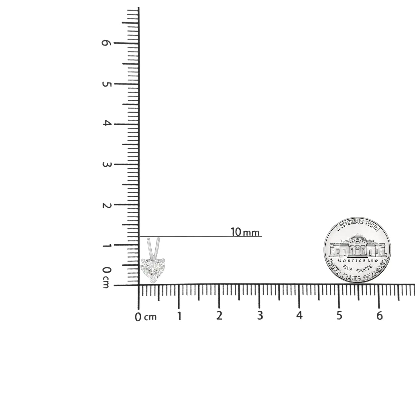 14K Weißgold 3-Krappenfassung Herzförmiger Solitär Anhänger mit im Labor gezüchtetem Diamanten, 18 Zoll (FG Farbe, VS2-SI1 Reinheit)