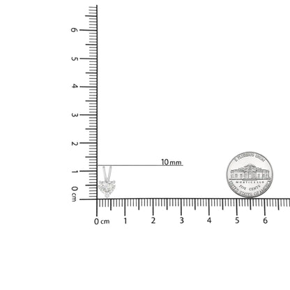 14K Weißgold 3-Krappenfassung Herzförmiger Solitär Anhänger mit im Labor Gezüchtetem Diamanten, 18 Zoll (FG Farbe, VS2-SI1 Reinheit)