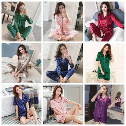 Kvinner Silk Satin Pyjamas