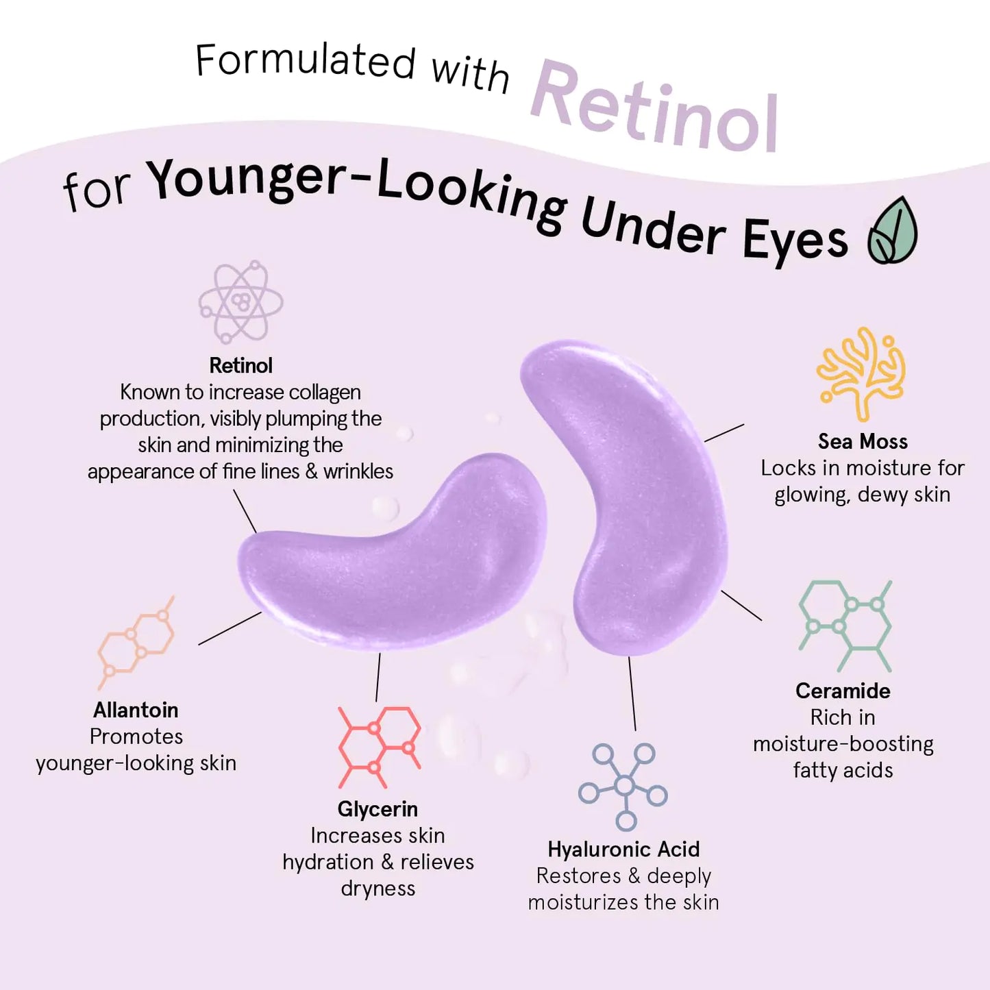 grace &amp; stella Eye Treatment Gels - Testet hudlege - Under Eye Treatment Gels med Retinol - Gjenoppretter under øynene for hovne øyne og mørke sirkler - Veganske, Cruelty-Free Retinol Eye Treatment Geler