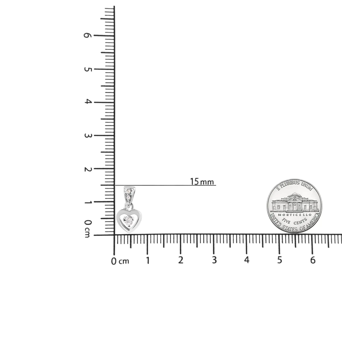 14K valgest kullast 1/6 Cttw teemandist rippuvad südamega kõrvarõngad (HI, SI2-I1)