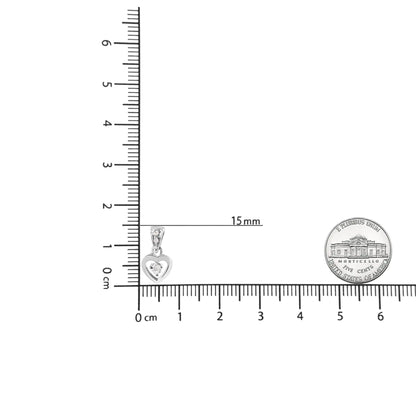 14K valgest kullast 1/6 Cttw teemandist rippuvad südamega kõrvarõngad (HI, SI2-I1)