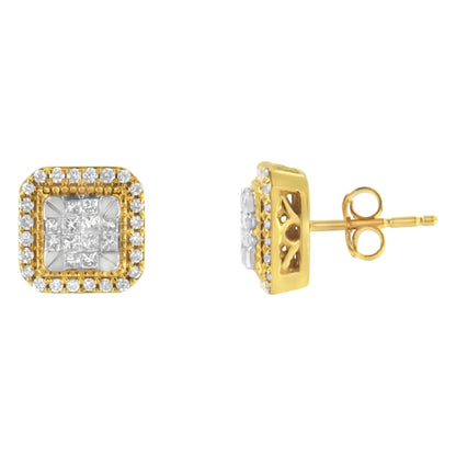 10KT Yellow Gold Diamond Stud Earrings (1/2 cttw, H-I Color, SI2-I1 Clarity)