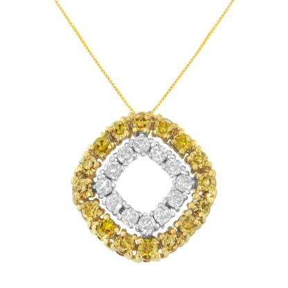 Collar con colgante de 45,7 cm (18") de plata de ley chapada en oro amarillo de 14 quilates (925 g) y diamante amarillo tratado de 1/2 quilates (color amarillo, claridad I2-I3)