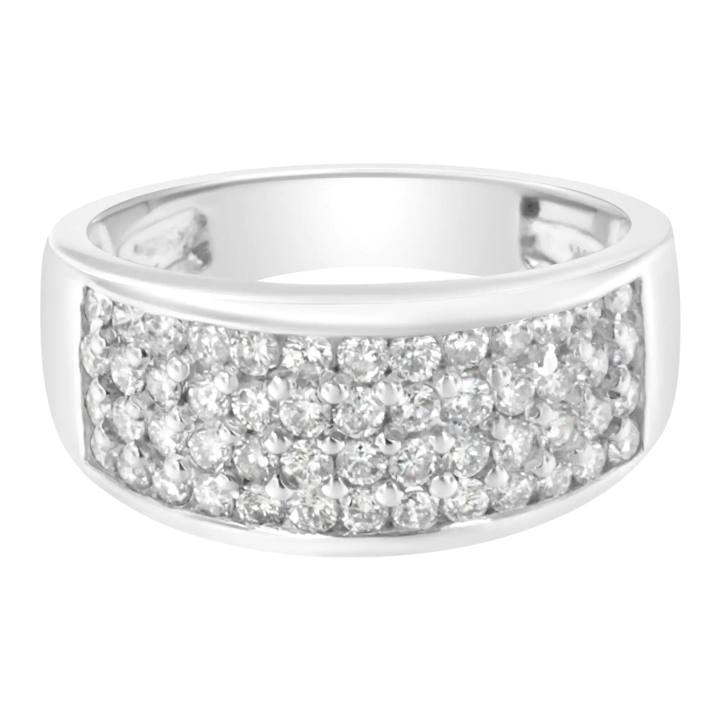 14K hvitt gull rundslipt diamantring (1,0 Cttw, HI Color, SI2-I1 Clarity)