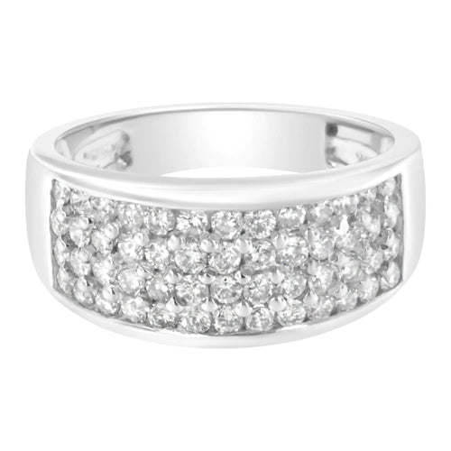 14K hvitt gull rundslipt diamantring (1,0 Cttw, HI Color, SI2-I1 Clarity)