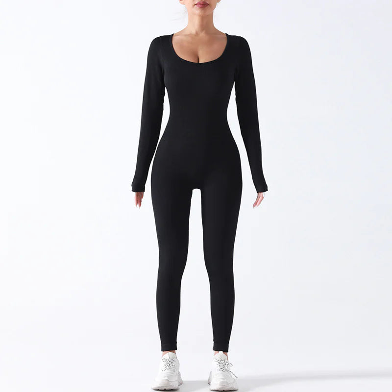 Seamless Yoga Jumpsuit Long Sleeve