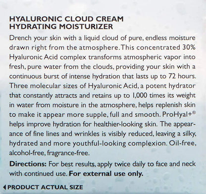 Peter Thomas Roth | Water Drench Hyaluronic Cloud Cream | Niisutav niisutaja näole, kuni 72 tundi niisutust nooruslikuma välimusega naha jaoks, lõhnaaineteta, 1,69 Fl Oz 1,7 Fl Oz (1 tk)