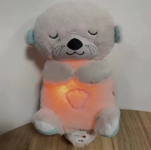 Urso de Pelúcia Companheiro de Sono para Bebês com Música e Luz