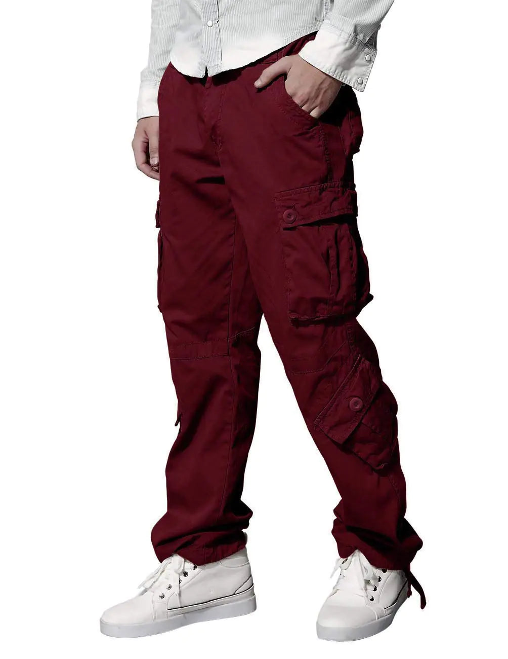 Match Men's Wild Cargo Pants 36 Red