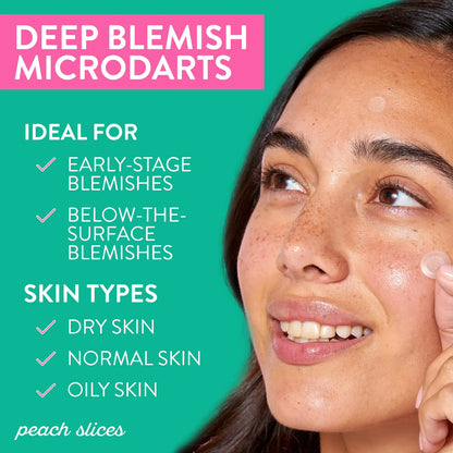 Peach Slices | Deep Blemish Microdarts | Acne Patch | Early Stage & Deep Pimples | Fast-Acting | Salicylic Acid | Tea Tree Oil | Niacinamide | Cica | Hyaluronic Acid | Spot Treatment | 9 Patches