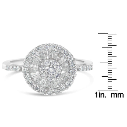 Anillo de cóctel de diamantes en oro blanco de 10 quilates (1 ct, color HI, claridad SI2-I1)