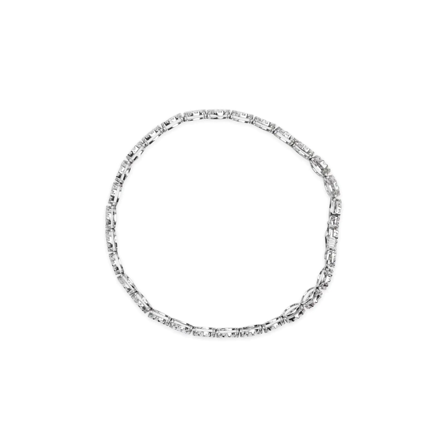 14K valge kuld 2,00 Cttw Diamond Halo Link tennisekäevõru (HI Color, I1-I2 Clarity) – 7 tolli