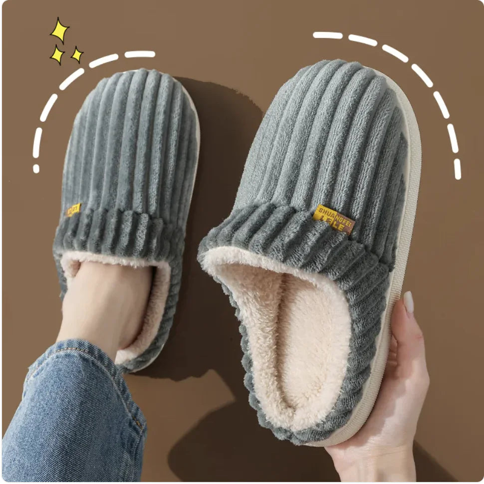 Warm Cotton Indoor Slippers - Non-Slip for Couples