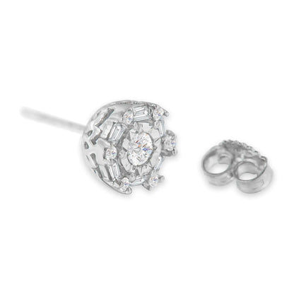 10K White Gold Diamond Stud Earring (1/2 cttw, I-J Color, I3 Clarity)