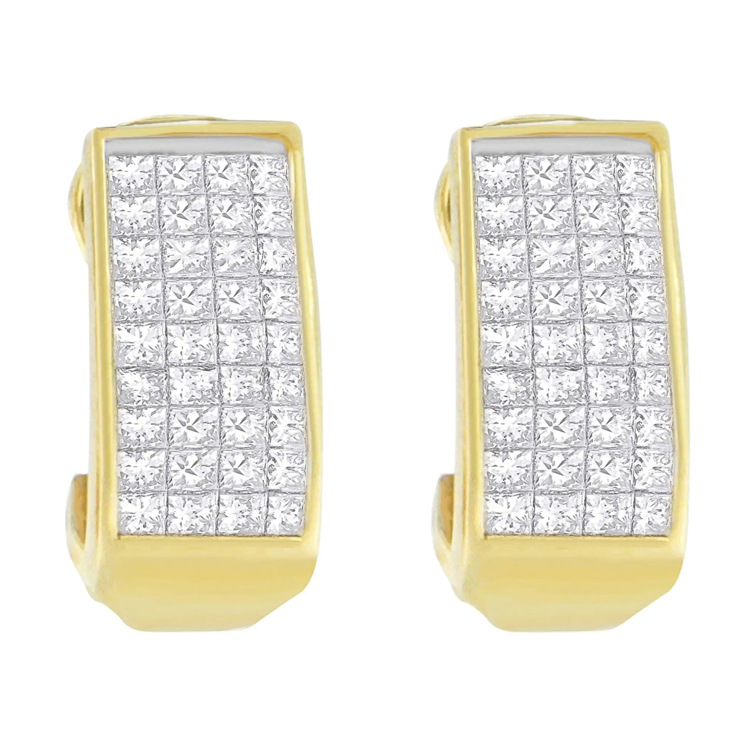 14K Yellow Gold 1 cttw Princess Cut Diamond Earrings (H-I, VS2-SI1)