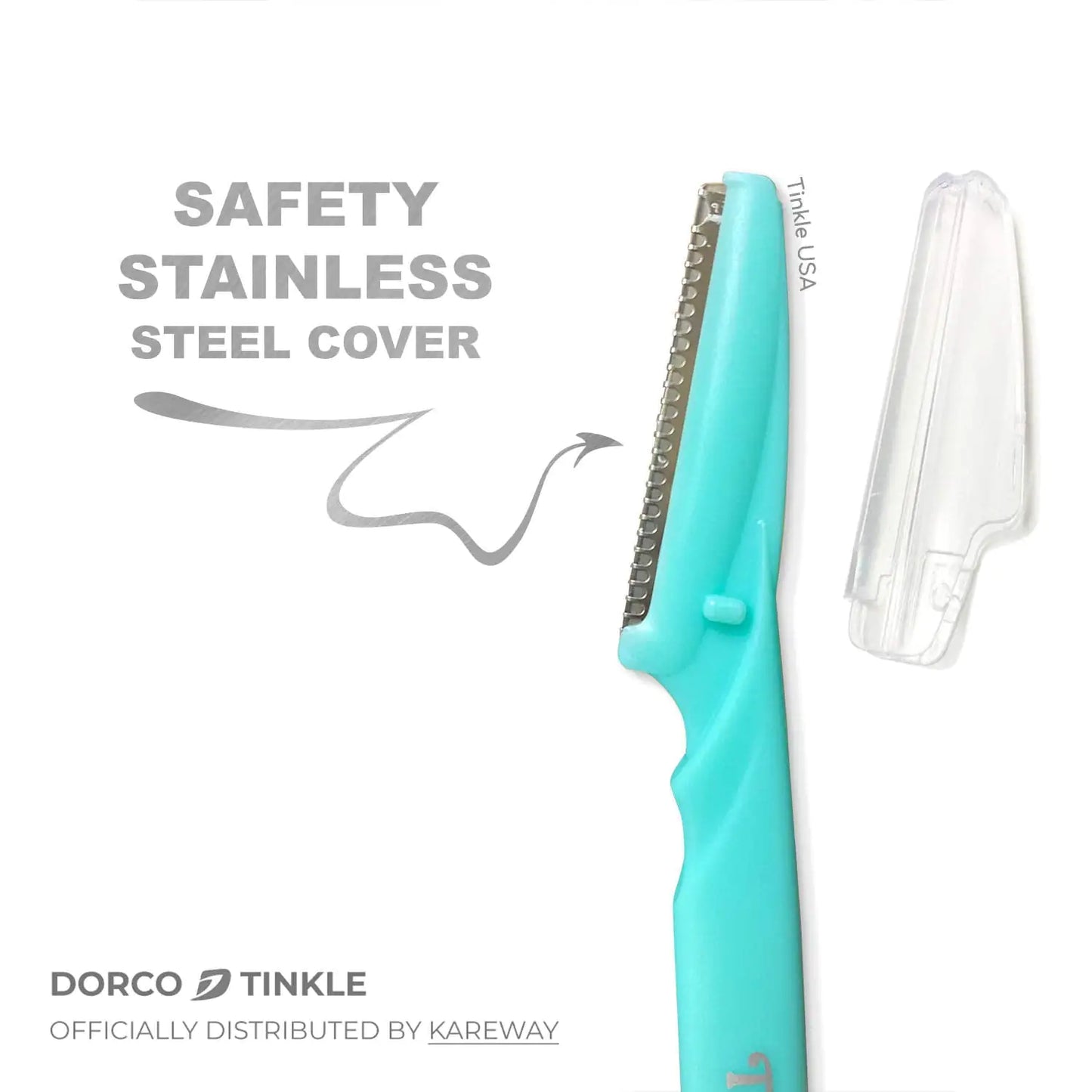 Dorco Tinkle Eyebrow Razors | 3-Pack Precision Dermaplane Tools | Ohutu ja lihtne näokarvade eemaldamine | Ideaalne spaapäevade ja ilukinkekomplektide jaoks, 1 tk