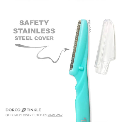 Dorco Tinkle Eyebrow Razors | 3-Pack Precision Dermaplane Tools | Trygg og enkel ansiktshårfjerning | Ideell for Spa Days &amp; Beauty Gavesett 1pk