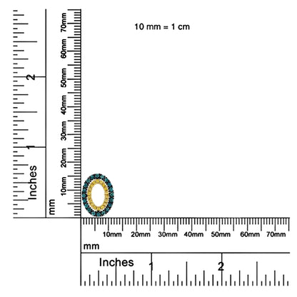 14K gult gullbelagt sterlingsølv 1/2 Cttw fargebehandlet diamant dobbelt oval 18" anhengskjede (blå farge, I2-I3 klarhet)