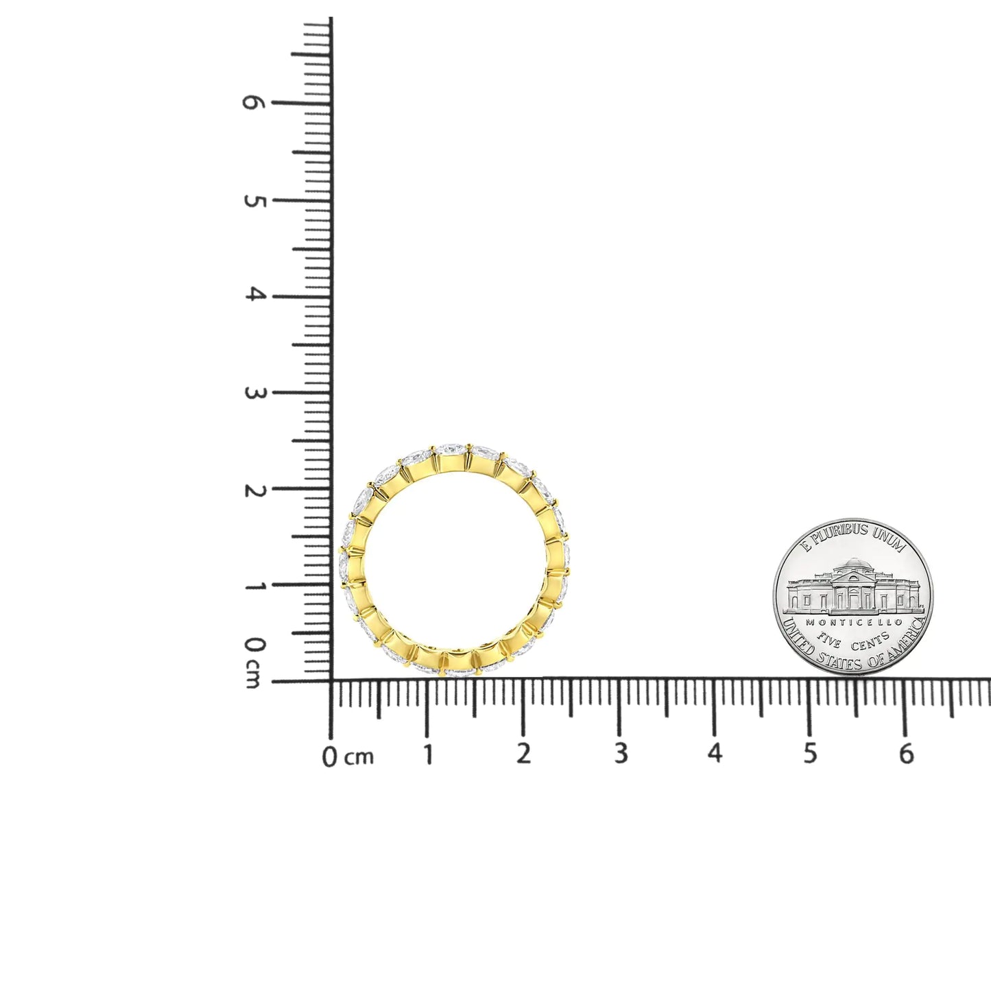 14K kollase kullaga 2.0 Cttw 2 haru komplektiga teemantsõrmus Eternity Band (SI1-SI2 Clarity, IJ Color)