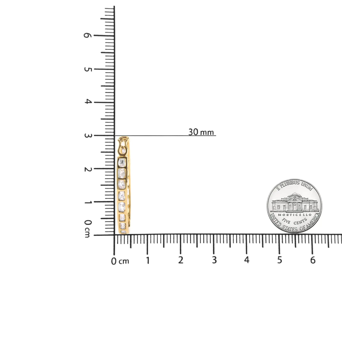 10K kollase kullaga 1,00 Cttw ümmargused ja baguette lõigatud teemant U-rõngaga kõrvarõngad (HI Color, SI2-I1 Clarity)